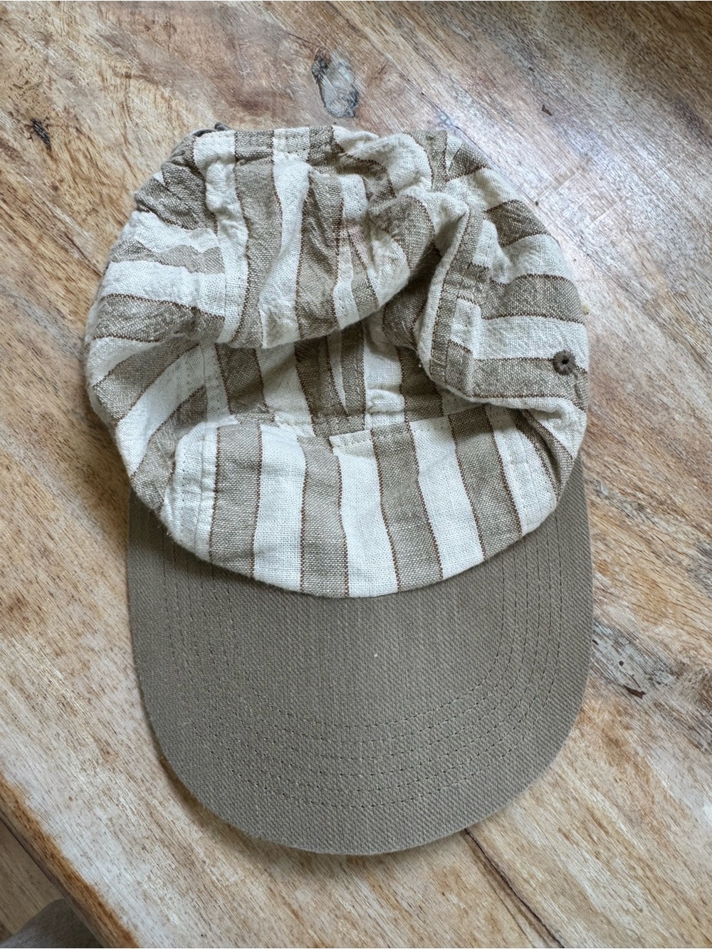 Rylee + Cru Tan and Cream Striped Kids Cap
